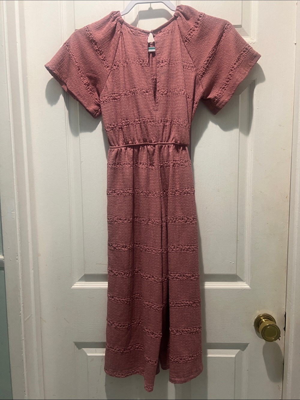 Zara Dusty Rose Textured Jumpsuit - Picture 6 of 8